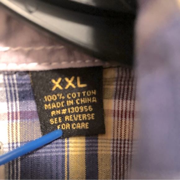 Women’s size XXL button-down blue and yellow plaid shirt by Red Snap - Picture 3 of 9